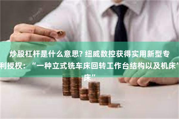 炒股杠杆是什么意思? 纽威数控获得实用新型专利授权：“一种立式铣车床回转工作台结构以及机床”