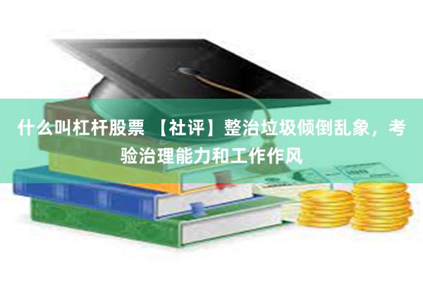 什么叫杠杆股票 【社评】整治垃圾倾倒乱象，考验治理能力和工作作风