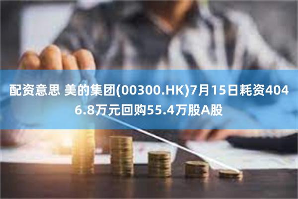 配资意思 美的集团(00300.HK)7月15日耗资4046.8万元回购55.4万股A股